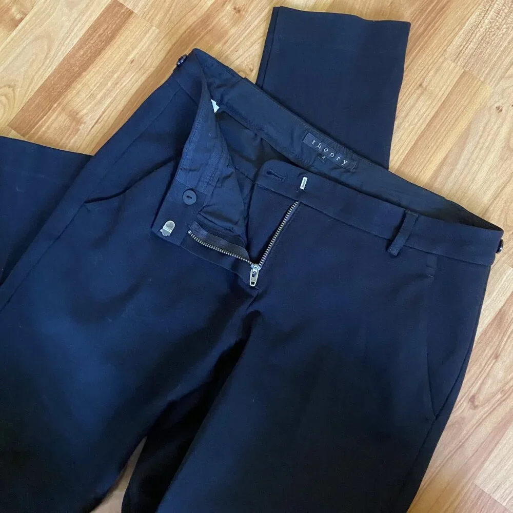 Theory Solid black pants with ankle zip - Picture 9 of 14